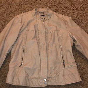 Nude leather jacket